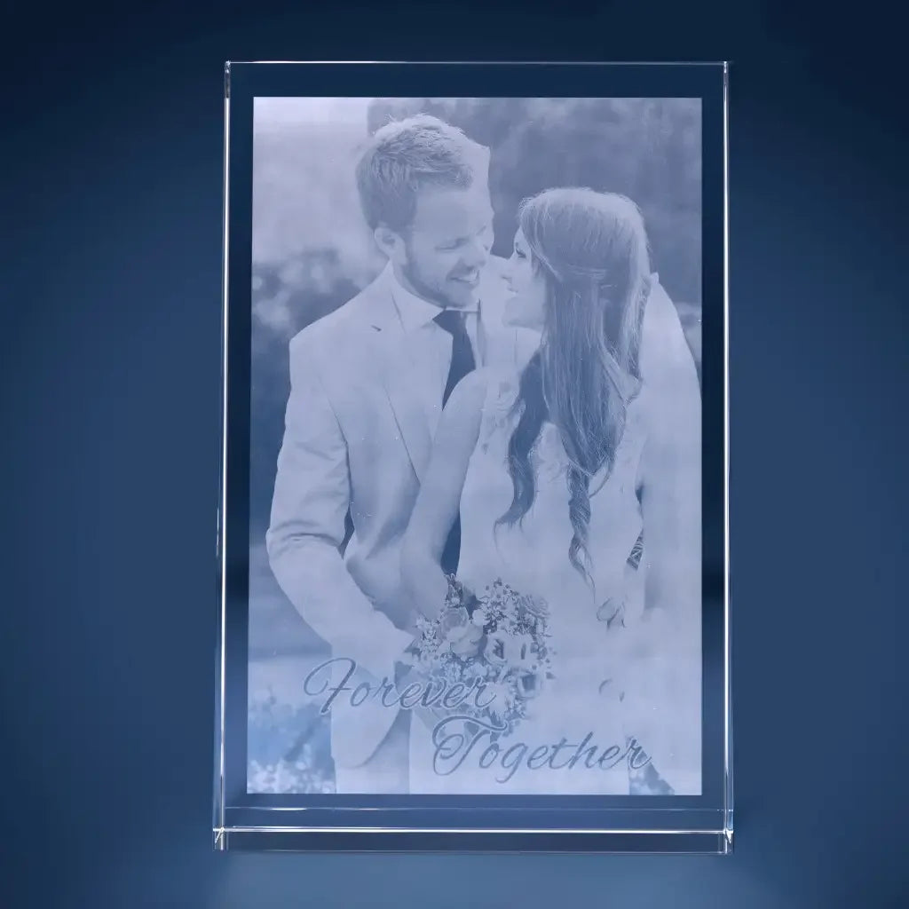 Plaque de Verre Prisme Géant Portrait Gravée 2D - Cadeau Élégant