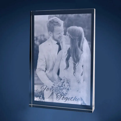 Plaque de Verre Prisme Géant Portrait Gravée 2D - Cadeau Élégant