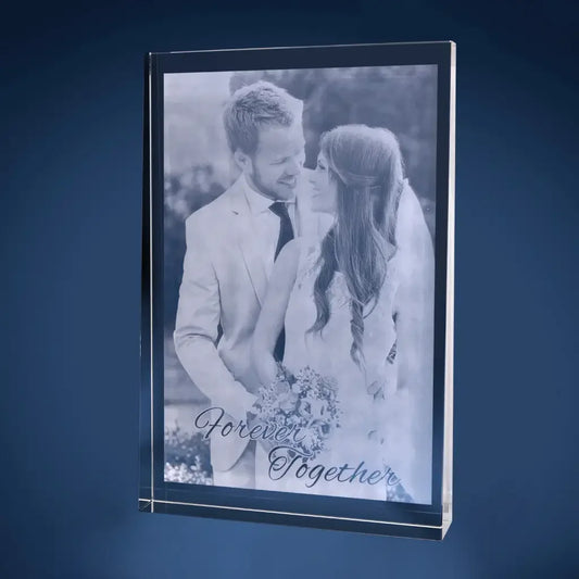 Plaque de Verre Prisme Géant Portrait Gravée 2D - Cadeau Élégant