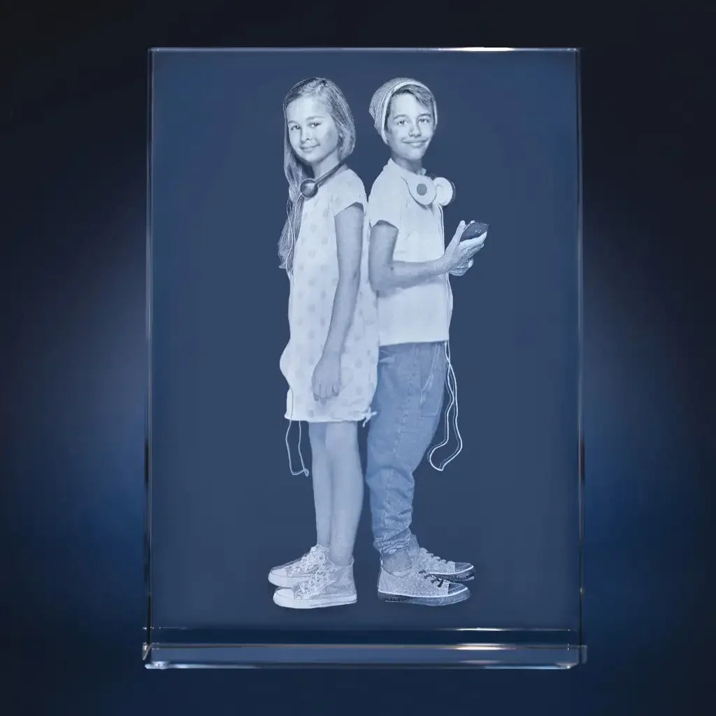 Plaque de Verre Prisme XXL Portrait - Gravure 2D Élégante