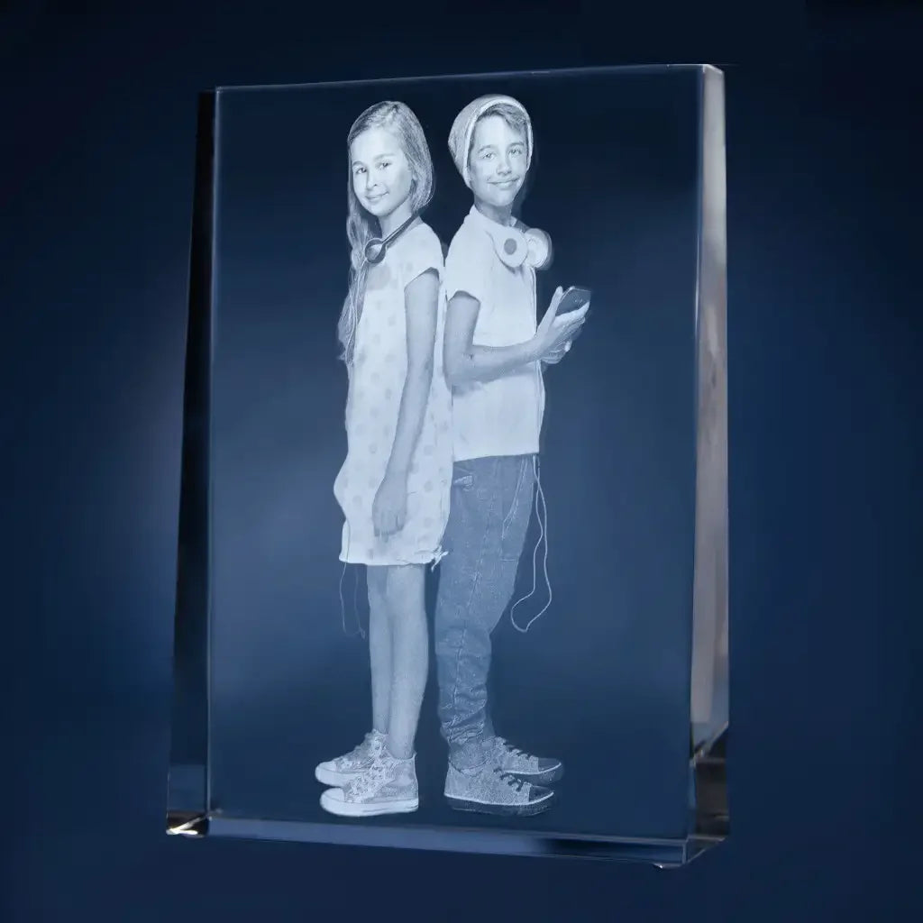 Plaque de Verre Prisme XXL Portrait - Gravure 2D Élégante