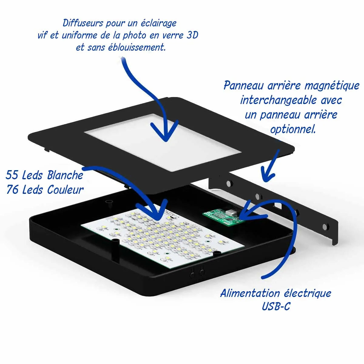 Lumen Socle Lumineux Led Taille XL - Éclairage LED pour Objets Gravés