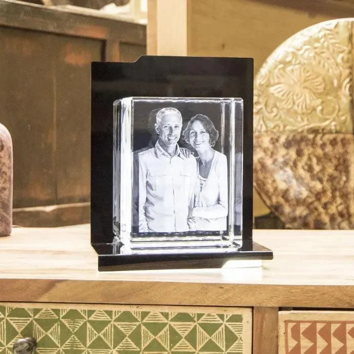 Sinfonia Socle Lumineux - Support LED Élégant pour Gravures en Verre - Cadeaux en verre