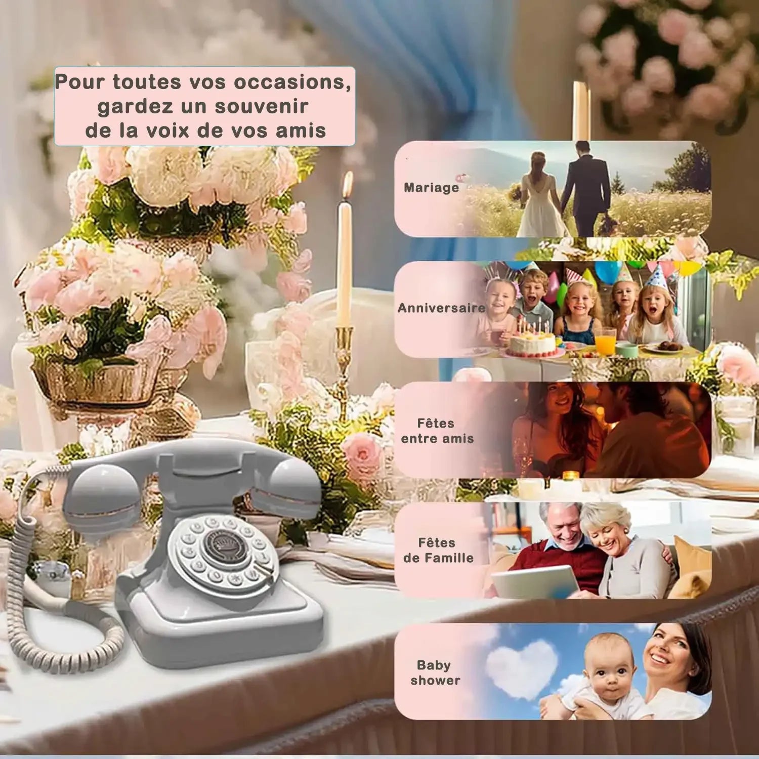 Location Téléphone Vintage – Livre d’Or Audio pour Mariage et Événements