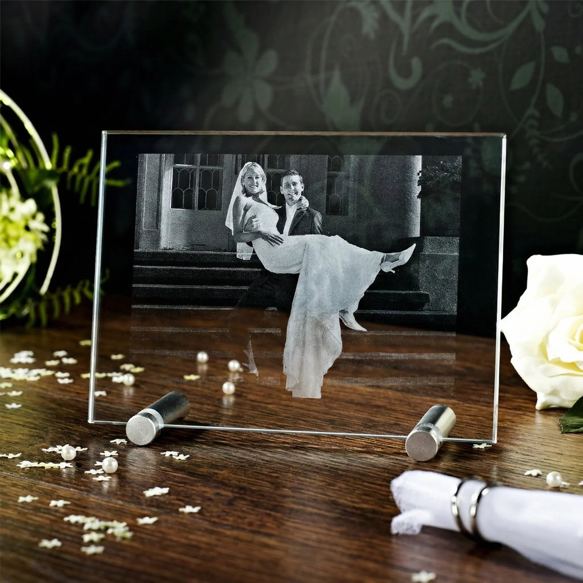 Verre Plat Paysage - Gravure 2D Élégante et Personnalisée