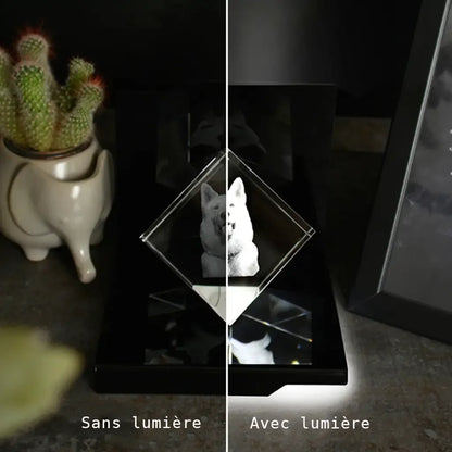 Bloc de Verre M Portrait - Gravure Laser 3D Personnalisée