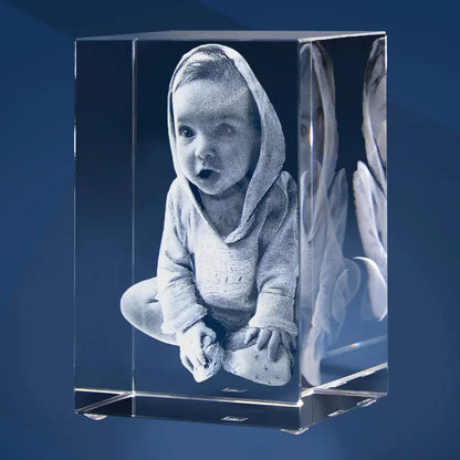 Bloc de Verre M Portrait - Gravure Laser 3D Personnalisée