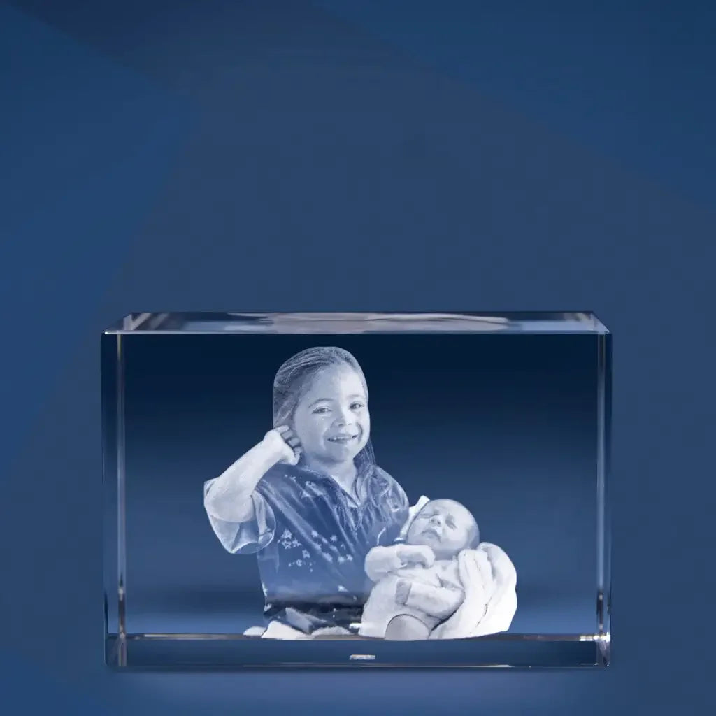 Bloc de Verre M Paysage - Gravure Laser 3D Élégante