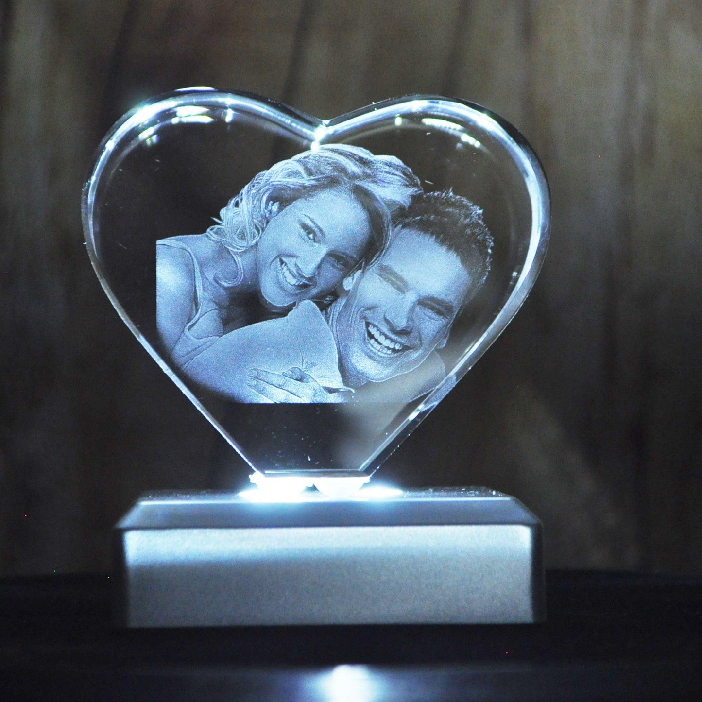 Cœur M - Gravure Laser 2D Élégante et Personnalisée - Cadeaux en verre