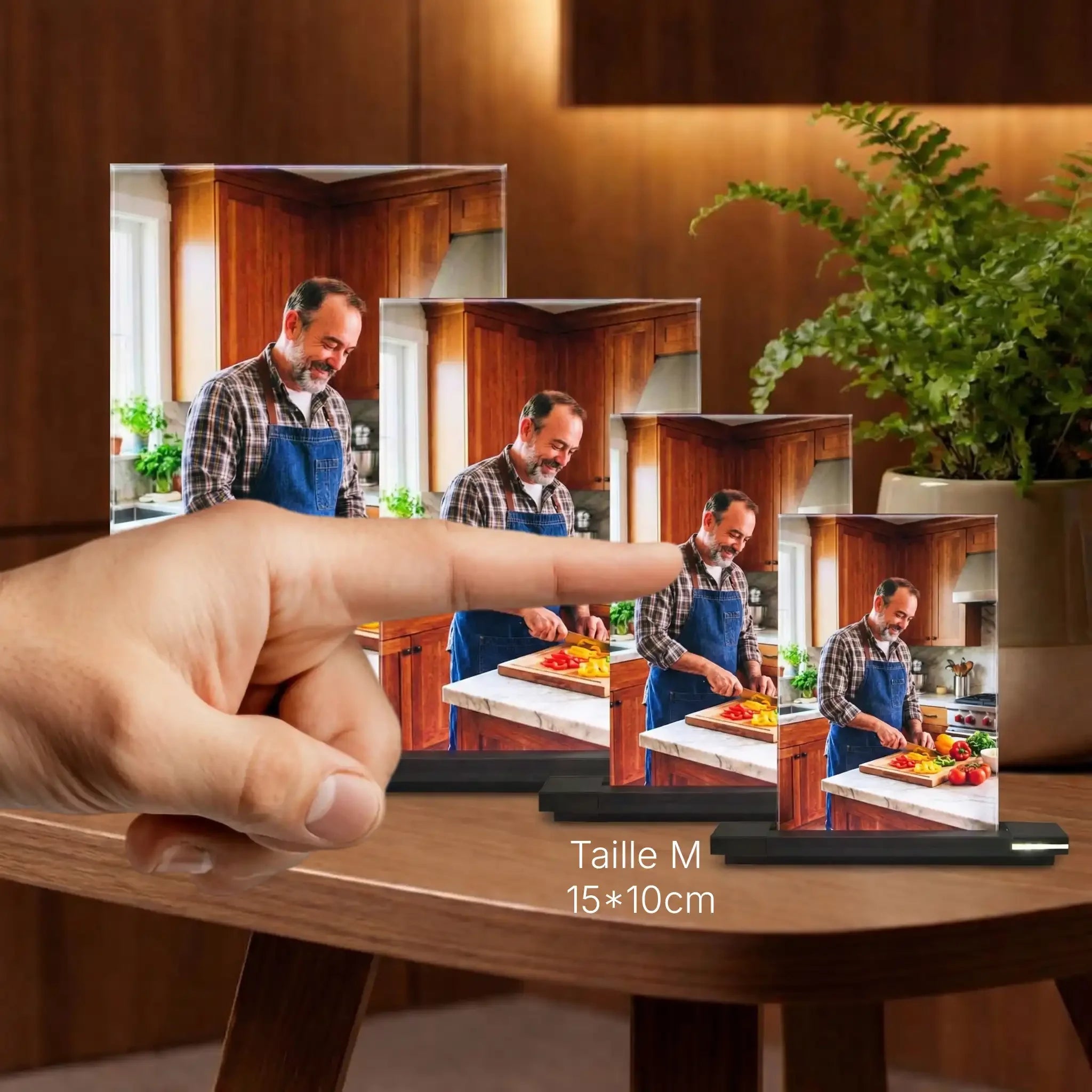 Viva – Photo couleur sur verre Portrait avec socle lumineux