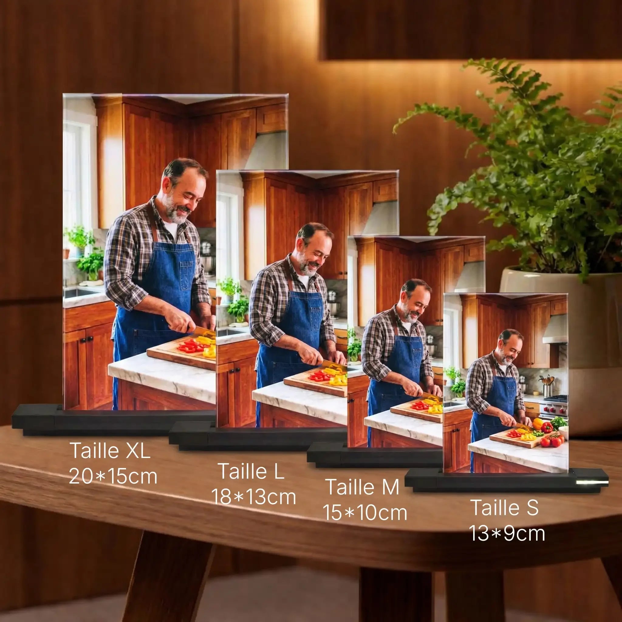 Viva – Photo couleur sur verre Portrait avec socle lumineux