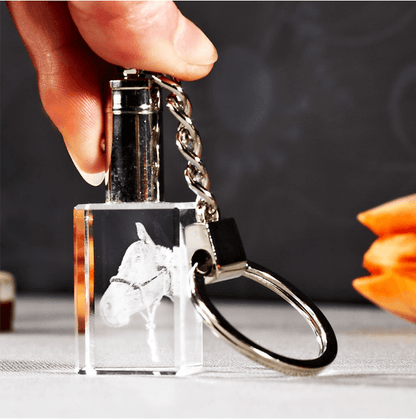 Porte-Clés en Verre Photo 2D Lumineux - Cadeau Original et Éclatant - Cadeaux en verre