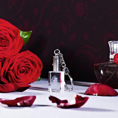 Porte-Clés en Verre Photo 2D Lumineux - Cadeau Original et Éclatant - Cadeaux en verre