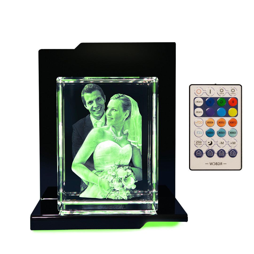 Sinfonia Socle Lumineux - Support LED Élégant pour Gravures en Verre - Cadeaux en verre