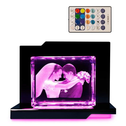 Adagio Socle Lumineux - Support LED Élégant pour Gravures - Cadeaux en verre