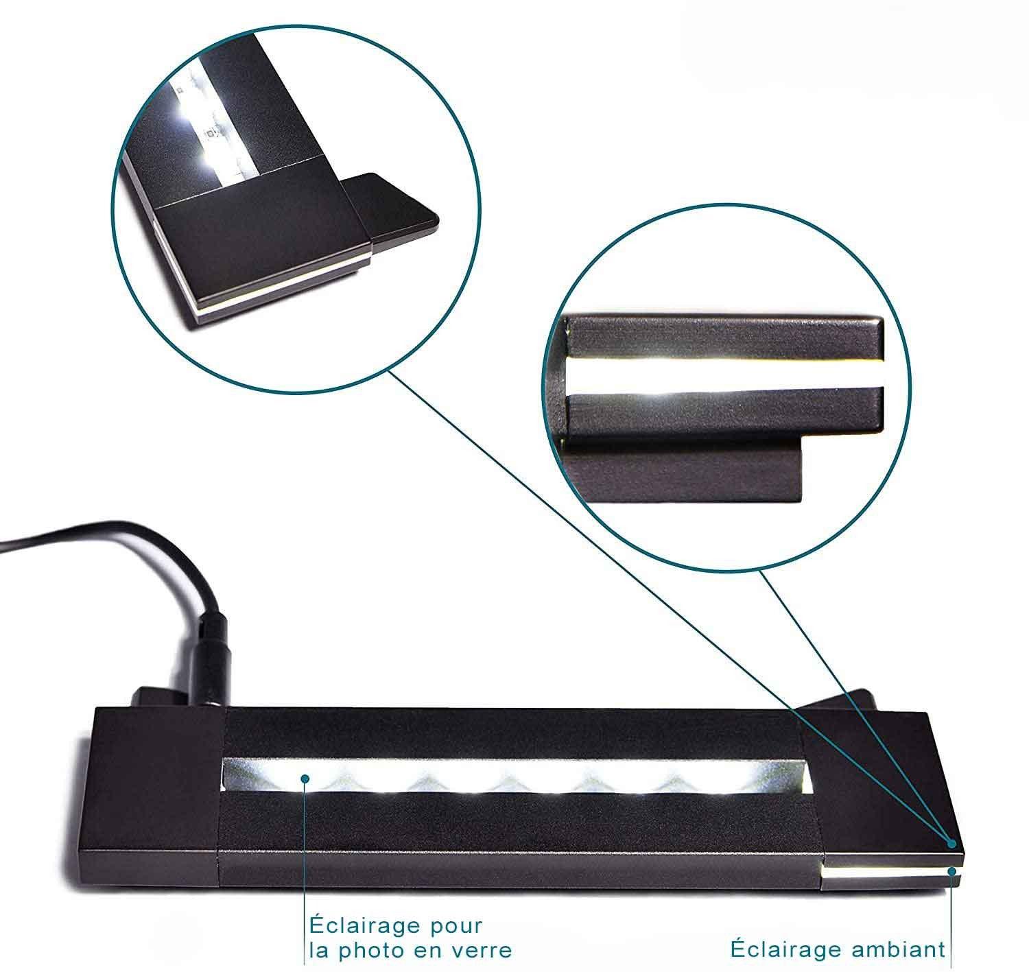 Détails Socle lumineux à LEDs Polaris 60, conçu pour éclairer un verre gravé en 2D au laser, offrant une mise en valeur élégante.