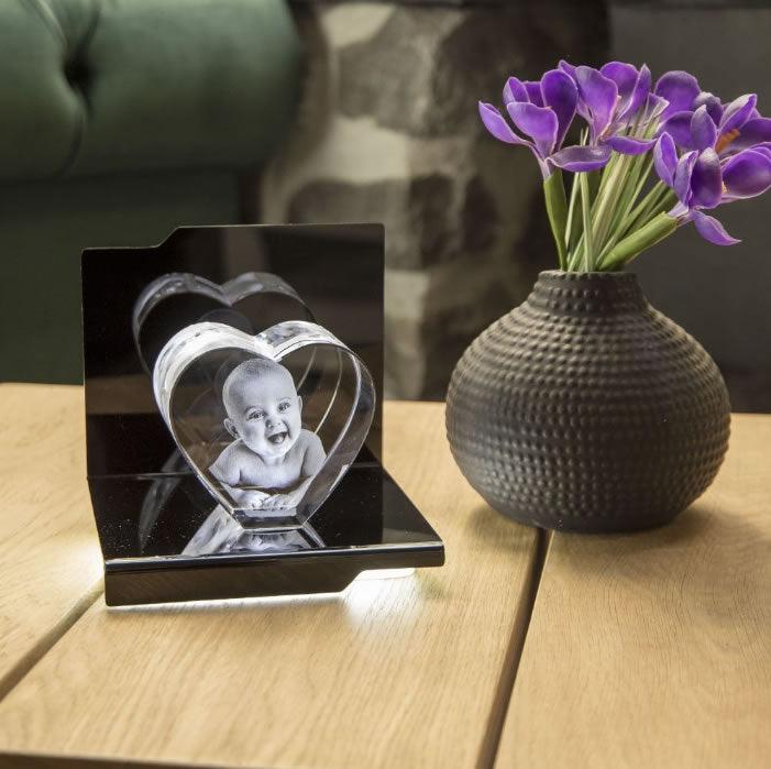 Virtuoso Socle Lumineux - Éclairage LED Élégant pour Gravures - Cadeaux en verre